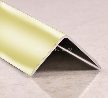 Алюминиевый уголок 40х40 мм PV66-05 золото блестящее 2,7 м