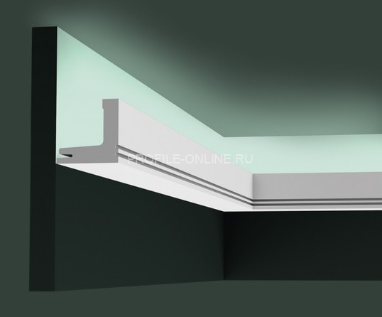 Потолочный плинтус для скрытой подсветки Orac Decor C361 белого цвета из полиуретана 50х50 мм 200 см