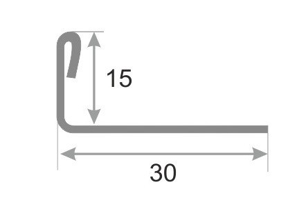 Нержавеющий L-профиль стальной SL005-15H серебро глянец браш 2,7 м