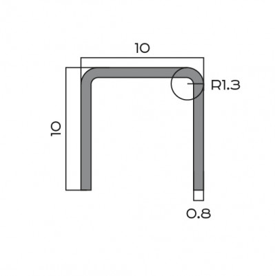 П-образный профиль из нержавеющей стали 10х10х10 мм NEEXY PVS97-06 ANTB-L антик браш 2.7 м