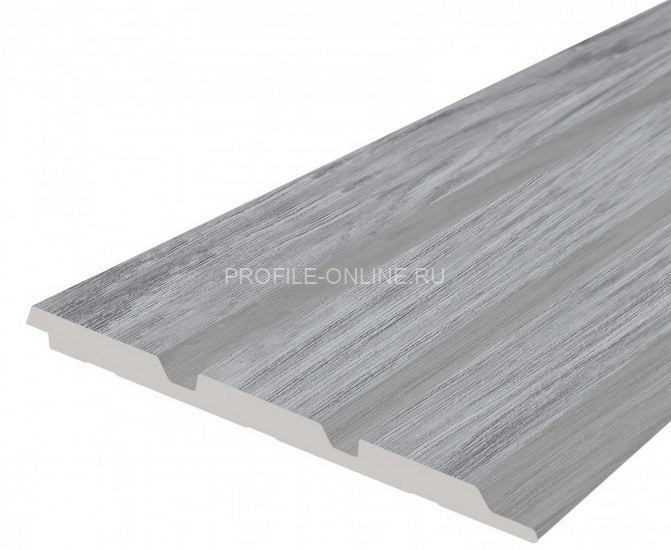 Отделочная стеновая декоративная панель с 3D эффектом 12х120 мм HiWood LV124 GR24 под дерево из фитополимера 2,7 м