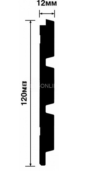 Отделочная стеновая декоративная панель с 3D эффектом 12х120 мм HiWood LV124 GR24 под дерево из фитополимера 2,7 м