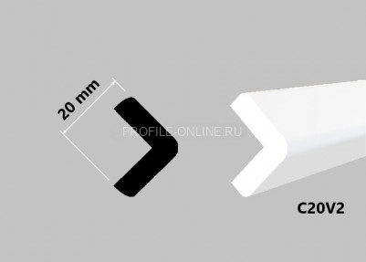 Декоративный уголок 20х20 мм HiWood C20V2 белый 2 метра