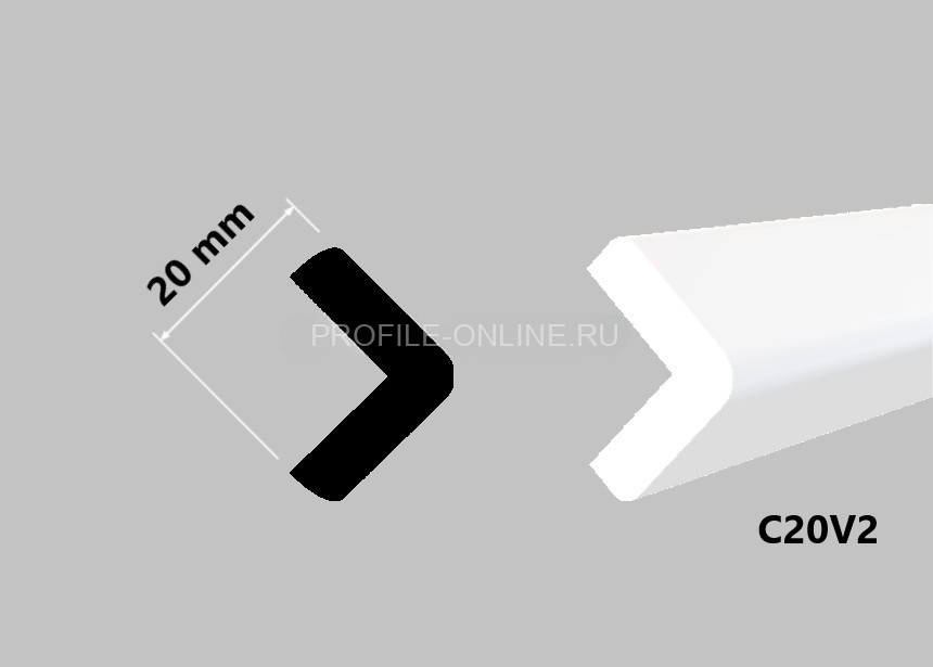 Декоративный уголок 20х20 мм HiWood C20V2 белый 2 метра