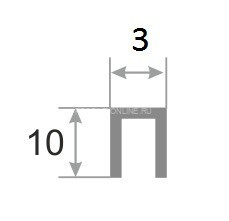 П-профиль из нержавеющей стали SUP03 серебро глянец 2,7 м
