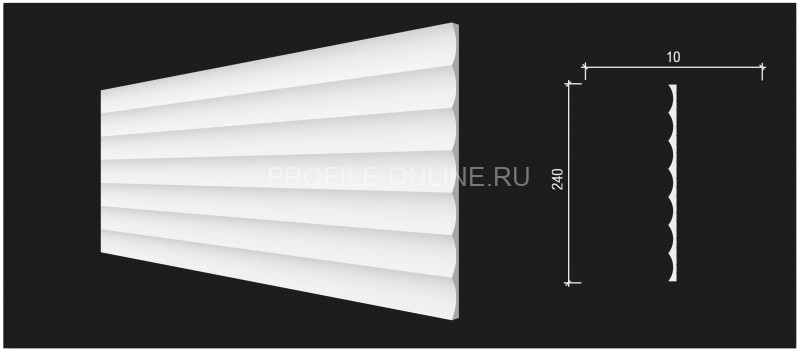 Отделочная стеновая декоративная панель 3D 240х10х2000 мм Decor-Dizayn DD900 из полистирола белая, под покраску 2 м