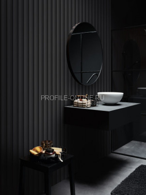 Универсальная планка-рейка для стеновой реечной панели VOX LINERIO U-S/M LINE (для S/M-line) черная 2650х25х12 мм