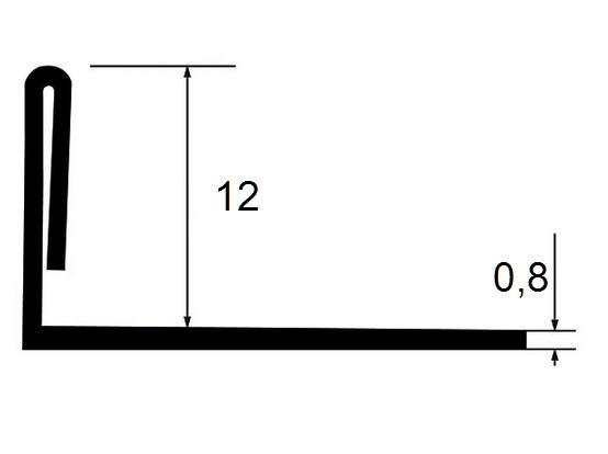 Нержавеющий L-профиль стальной 12 мм ПЛ-12 полированный 2,7 м