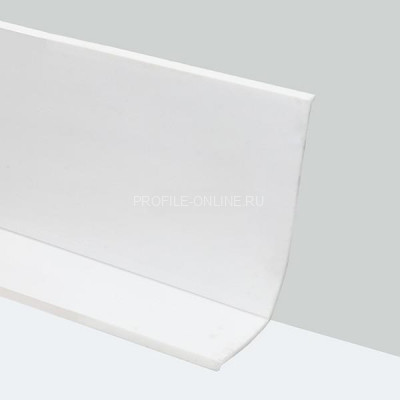 Гибкий плинтус для пола 50 мм ПГ65 белый самоклеющийся 6м