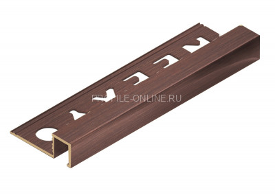 Латунный П-образный профиль закладной 10х10 мм ЛПО-П10Х10 античная медь 2.7 м