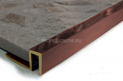 Латунный П-образный профиль закладной 10х10 мм ЛПО-П10Х10 античная медь 2.7 м