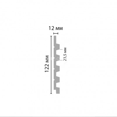 Стеновая декоративная панель 3D Decomaster D317 Дюропрофиль 122х12х2900 мм белая под покраску