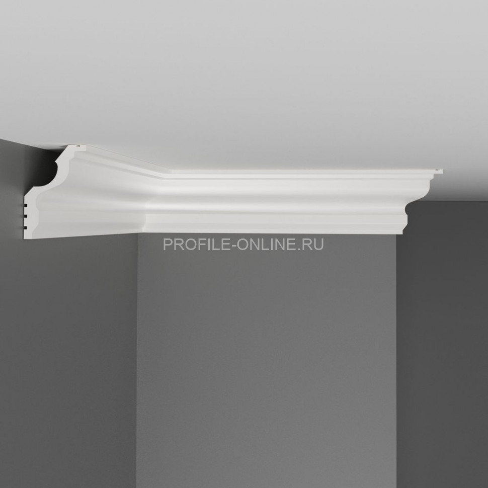 Плинтус потолочный гладкий DECOMASTER D148ДМ (45x30x2000) ударопрочный, белый, под покраску