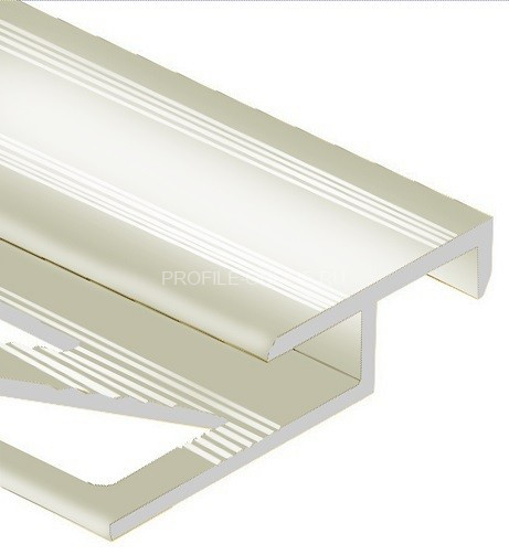 Алюминиевый Т-образный профиль закладной лестничный 20х10 мм PV51-13 песок блестящий 2,7 м