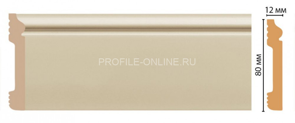 Плинтус напольный DECOMASTER D005-61ДМ (79x13x2400) ударопрочный полимер Бежевый глянец