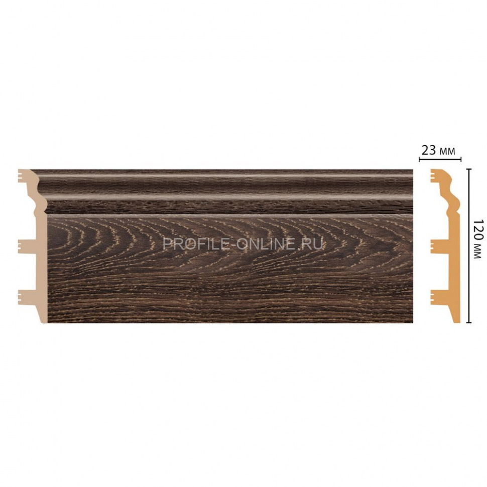 Плинтус напольный полистирол Орех DECOMASTER D233-81ДМ (120x23x2400)