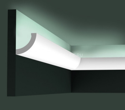 Потолочный плинтус для скрытой подсветки Orac Decor C362 белого цвета из полиуретана 50х50 мм 200 см