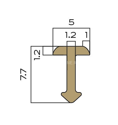 Латунный Т-образный профиль полукруглый 5 мм NEEXY PVL69-04 ANTBL антик бронза светлая 2.7м