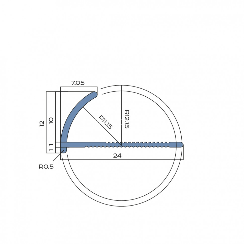 С-образный профиль алюминиевый для плитки 10 мм NEEXY PV17-46 BBL-D черный блестящий браш 2.7 м