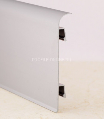 Плинтус напольный алюминиевый 70 мм ПЛ-70 серебро матовое 3 м