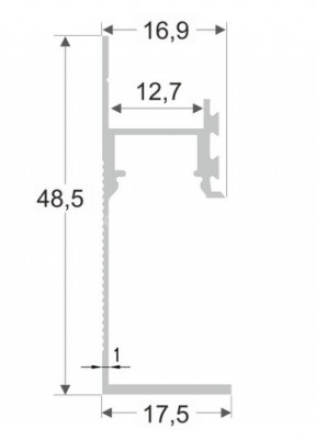 Алюминиевый теневой плинтус скрытого монтажа с подсветкой LED ПО-196 без покрытия 2,7 м