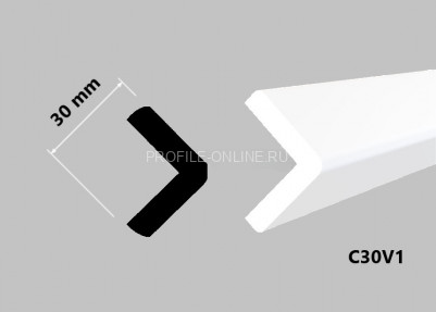 Декоративный уголок 30х30 мм HiWood C30V1 белый 2 метра