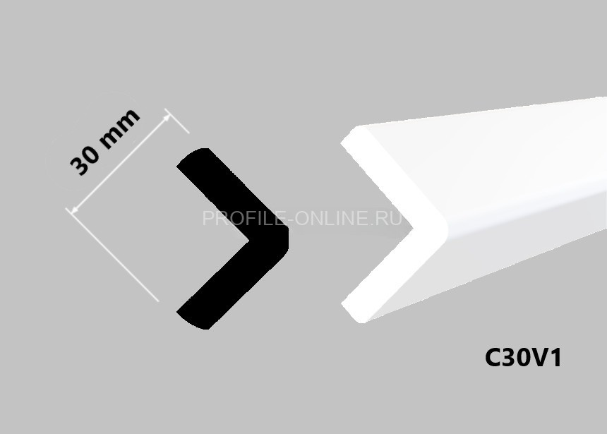 Декоративный уголок 30х30 мм HiWood C30V1 белый 2 метра