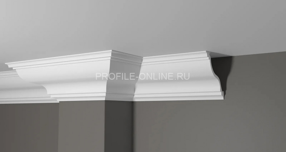 Декоративный плинтус для потолка 115х115 мм Decor-Dizayn DD504 полистирол белый, под покраску 2 м