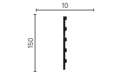 Отделочная стеновая декоративная панель 3D 150х10х3000 мм Decor-Dizayn DD901(3m) из полистирола белая, под покраску 3 м