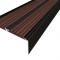 Алюминиевый противоскользящий угловой порог 70х22 мм с резиновыми вставками АУ-70-Анод черный-темно-коричневый 3 м