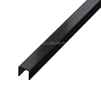 Латунный П-образный профиль 10х10 мм ЛП-10х10 черный матовый 2.7 м