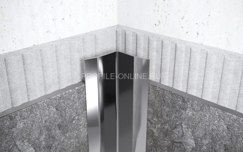 Нержавеющий уголок стальной внутренний с загнутыми краями 50х50 мм FV 50 P полированная сталь 300 см