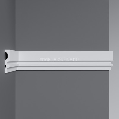Декоративный молдинг Decomaster D318-1 Дюропрофиль 61х12х2900 мм белый под покраску