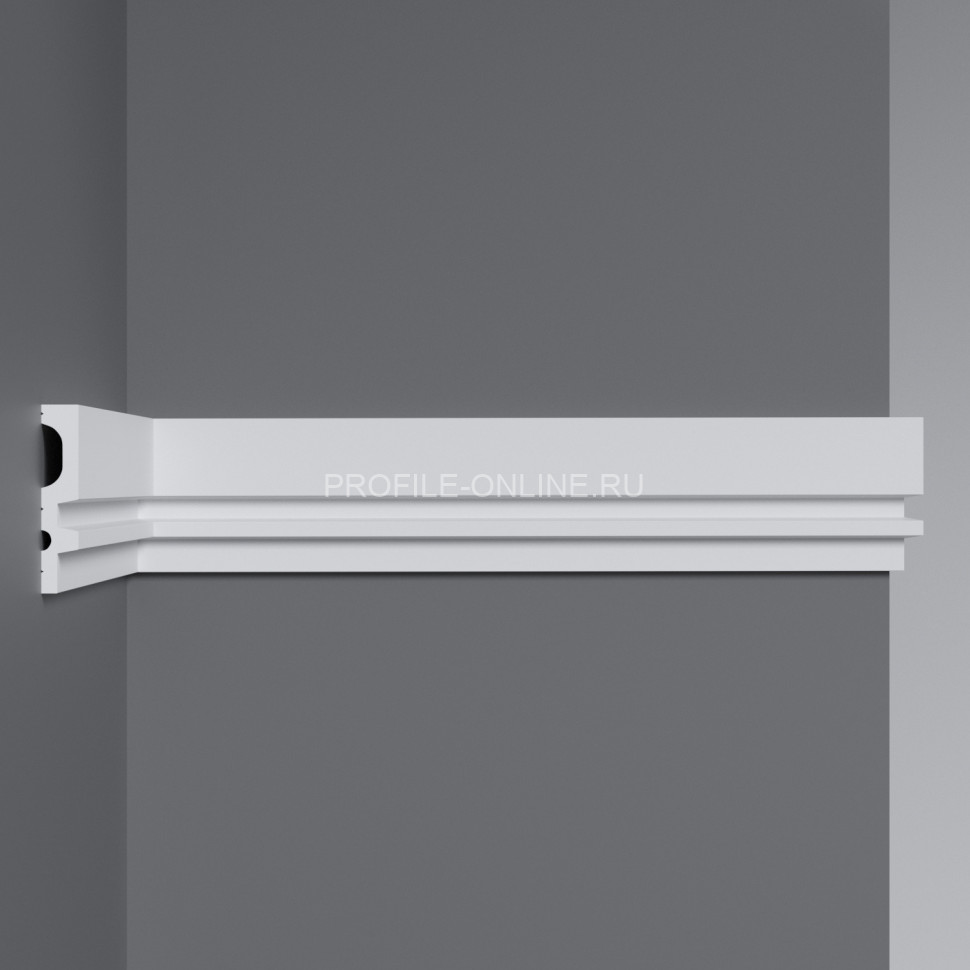 Декоративный молдинг Decomaster D318-1 Дюропрофиль 61х12х2900 мм белый под покраску