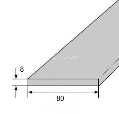 Алюминиевая полоса 80х8 мм 3 м