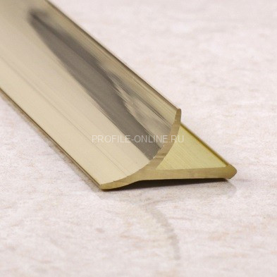 Уголок для плитки внутренний (раскладка) Cezar PVL30 L латунь полированная 2.7м