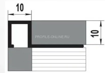 Алюминиевый П-образный профиль закладной 10х10 мм PV31-16 титан матовый 2,7 м