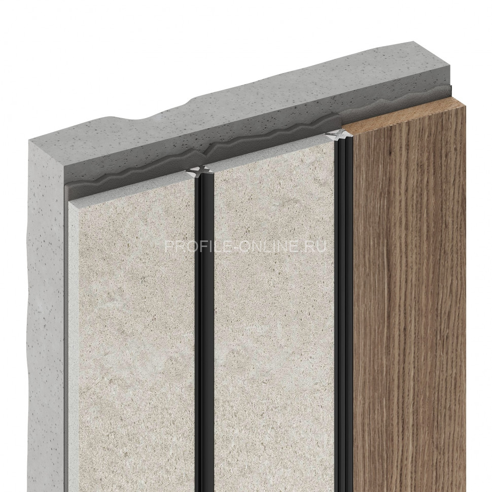 Теневая рейка алюминиевая Decaro D00X.A Copper медь для стен и потолка 3 м