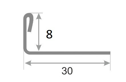 Нержавеющий L-профиль стальной SL005-8H серебро глянец браш 2,7 м