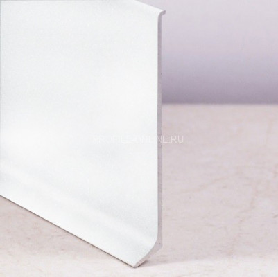 Плинтус напольный алюминиевый 80 мм ПЛ-80 белый муар 3 м