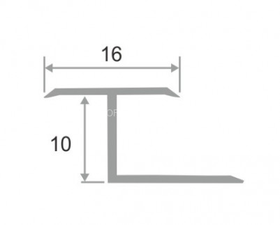 Т-профиль алюминиевый закладной 16 мм ПЗ-10 бронза глянец 2,7 м
