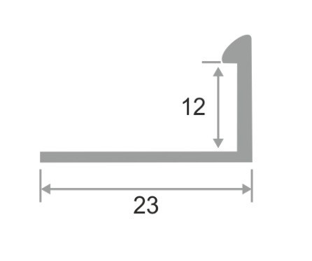L-профиль алюминиевый 12 мм ПО-Г12 черный муар 2,7 м