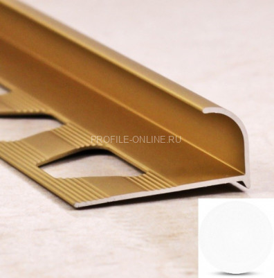 Алюминиевый С-профиль для плитки 12 мм ПО-13 белый муар 2,7 м