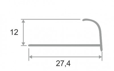 Алюминиевый С-профиль для плитки 12 мм ПО-13 белый муар 2,7 м