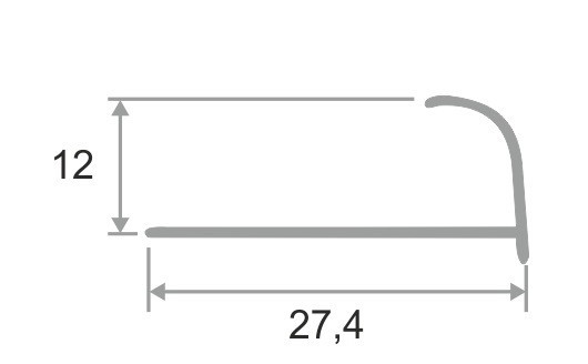 Алюминиевый С-профиль для плитки 12 мм ПО-13 белый муар 2,7 м