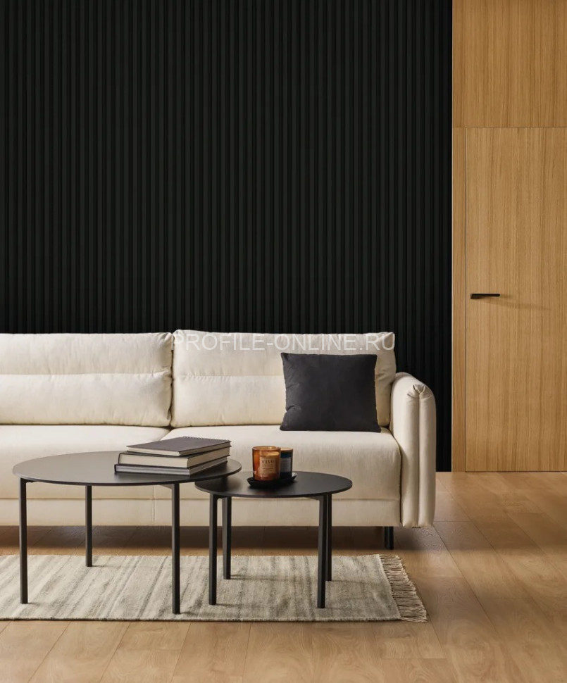 Универсальная планка-рейка для стеновой реечной панели VOX LINERIO U-XS/M PLUS LINE (для XS/M PLUS-line) черная 2650x30x21 мм