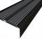Алюминиевый противоскользящий угловой порог 70х22 мм с резиновыми вставками АУ-70-Анод черный-черный 3 м