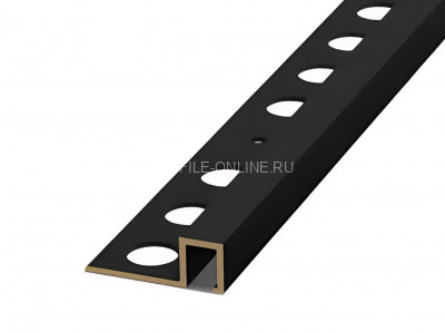 Латунный П-образный профиль закладной 10х10 мм ЛПО-П10Х10 черный матовый 2.7 м