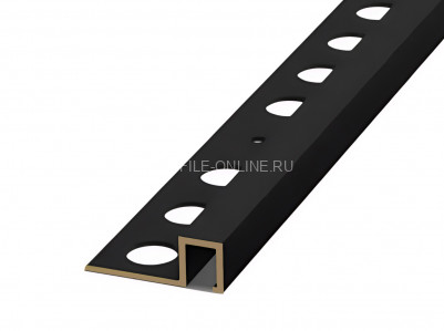 Латунный П-образный профиль закладной 10х10 мм ЛПО-П10Х10 черный матовый 2.7 м