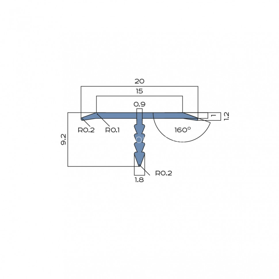 Алюминиевый Т-профиль 20 мм NEEXY PV102-19-BBL черный блестящий 2.7м